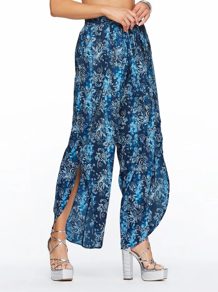 Women Swim Jessica Simpson Batik Babe Tie Waist Beach Pant In Dark Navy Batik Babe Dark Navy