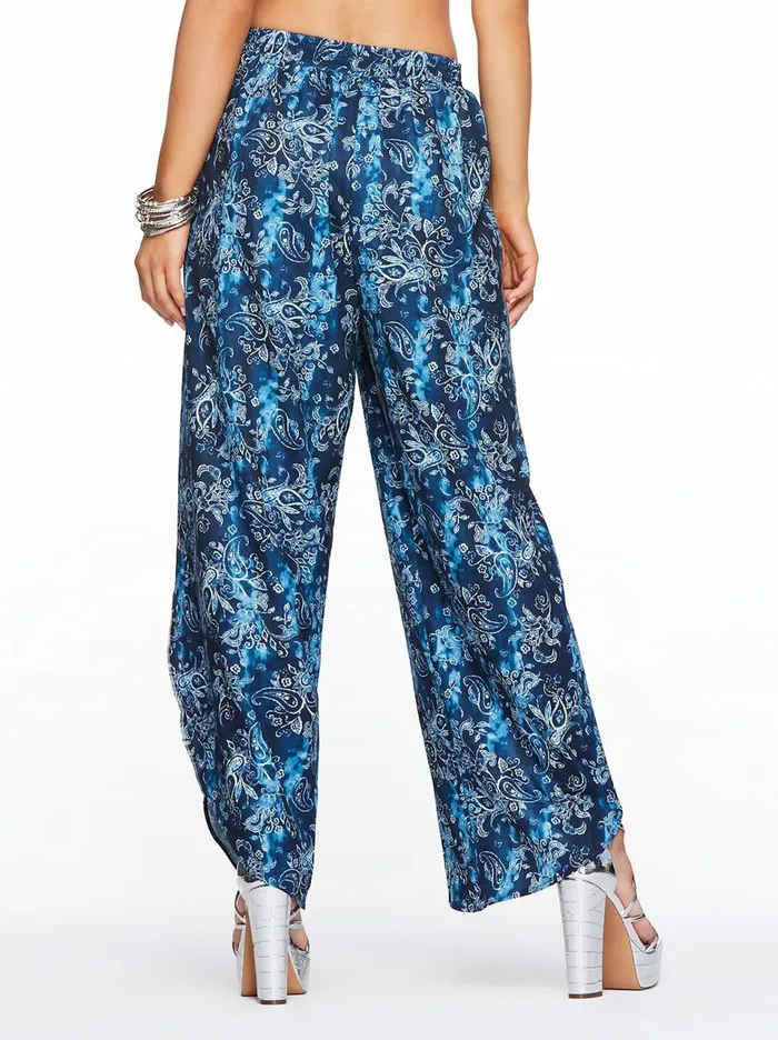 Women Swim Jessica Simpson Batik Babe Tie Waist Beach Pant In Dark Navy Batik Babe Dark Navy