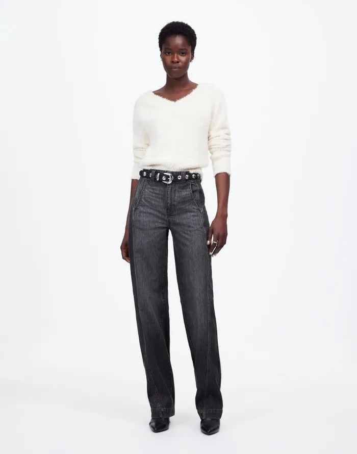 Women Tapered Denim Trousers In Robles Wash Robles Wash Madewell Jeans