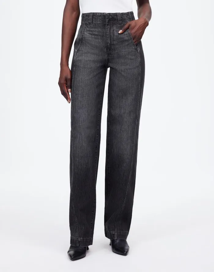 Women Tapered Denim Trousers In Robles Wash Robles Wash Madewell Jeans