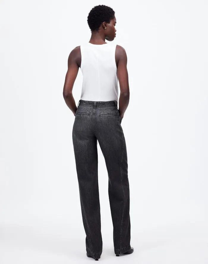 Women Tapered Denim Trousers In Robles Wash Robles Wash Madewell Jeans