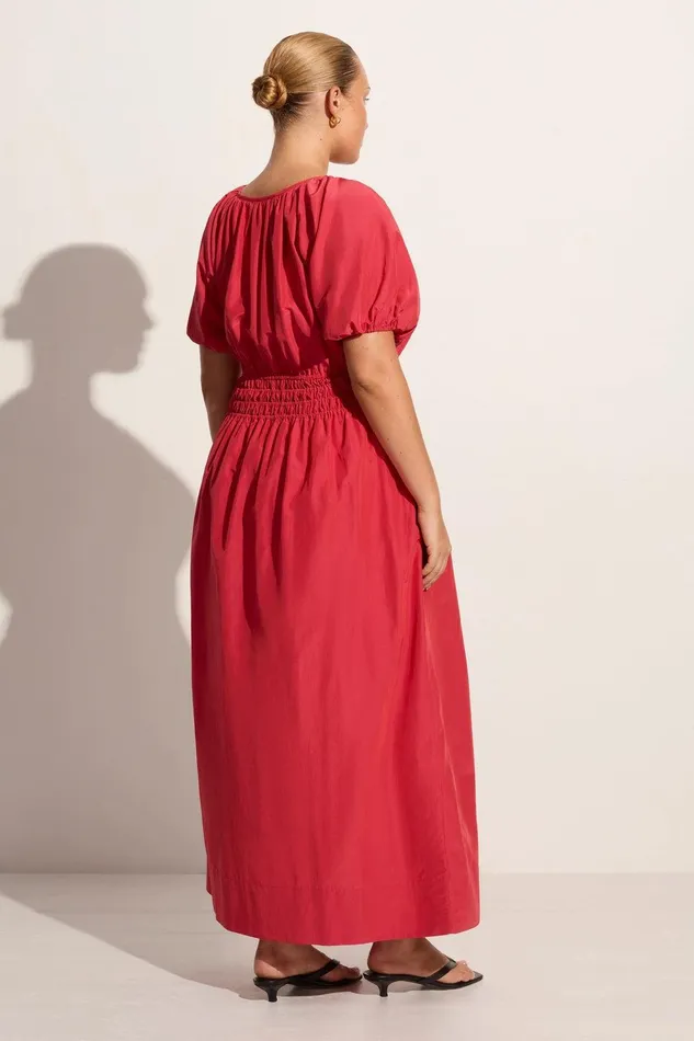 Women Teatro Midi Dress Crimson 8211 Final Sale Faithfull The Brand Dresses Women Teatro Midi Dress Crimson 8211 Final Sale Faithfull The Brand Dresses