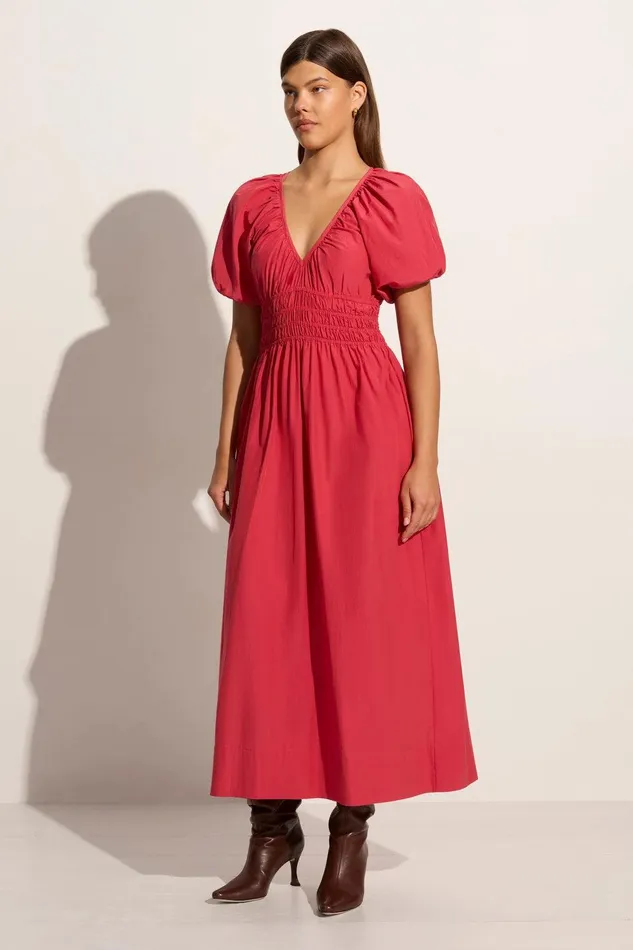 Women Teatro Midi Dress Crimson 8211 Final Sale Faithfull The Brand Dresses Women Teatro Midi Dress Crimson 8211 Final Sale Faithfull The Brand Dresses