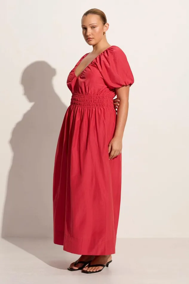 Women Teatro Midi Dress Crimson 8211 Final Sale Faithfull The Brand Dresses Women Teatro Midi Dress Crimson 8211 Final Sale Faithfull The Brand Dresses