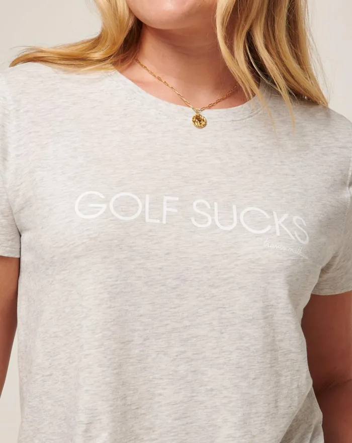 Women TEN FOR TEN TEE Heather Light Grey TravisMathew Tees