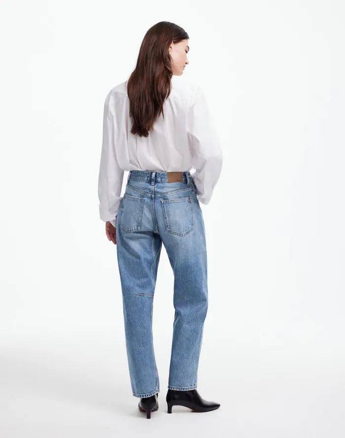 Women The Darted BarrelLeg Jean Dobbins Wash Madewell Jeans