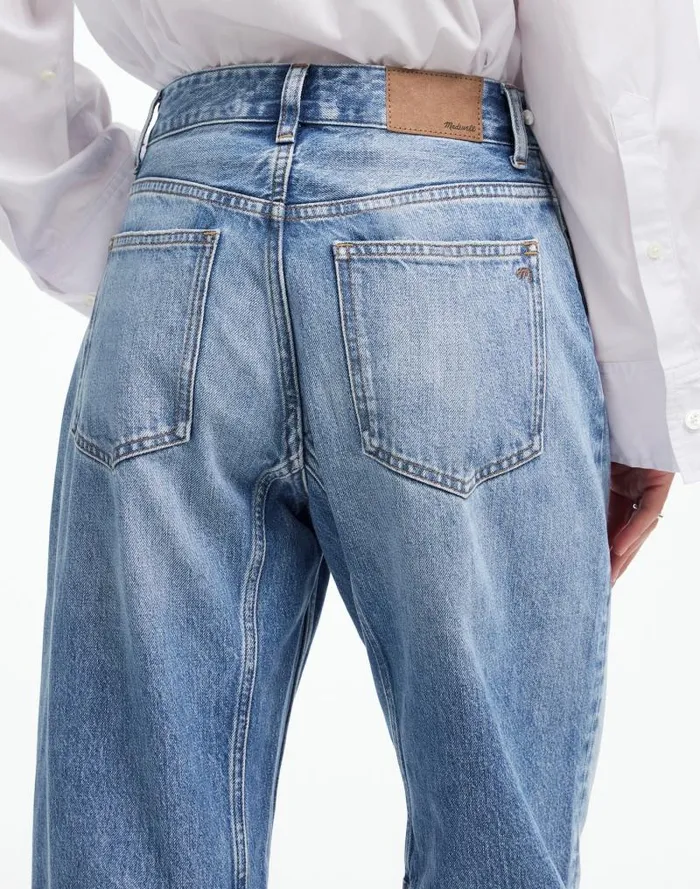 Women The Darted BarrelLeg Jean Dobbins Wash Madewell Jeans