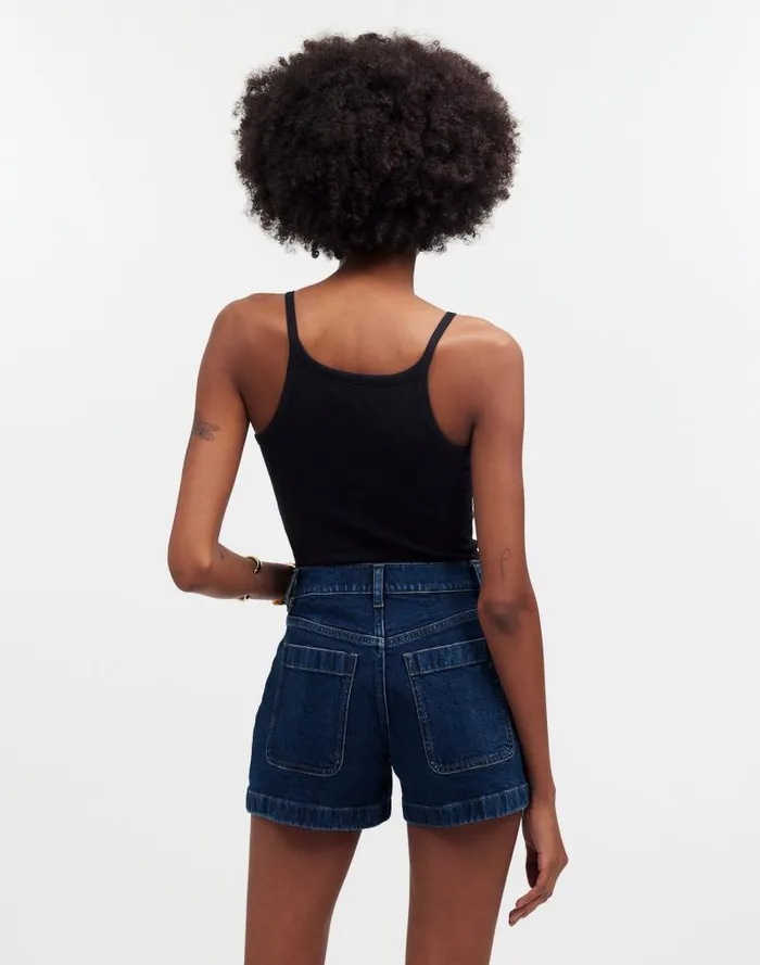 Women The Denim Emmett Short Patch Pocket Edition Stonegrove Wash Madewell Shorts