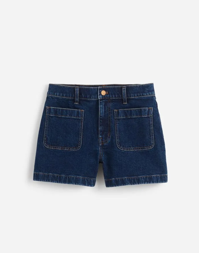 Women The Denim Emmett Short Patch Pocket Edition Stonegrove Wash Madewell Shorts
