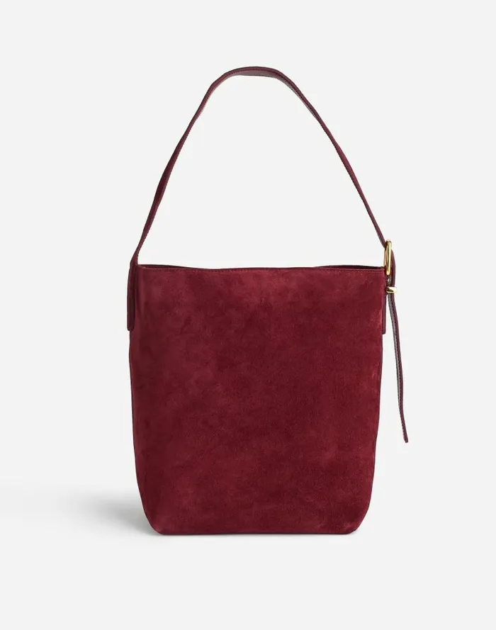Women The Essential Medium Bucket Tote Deep Merlot Madewell Bags