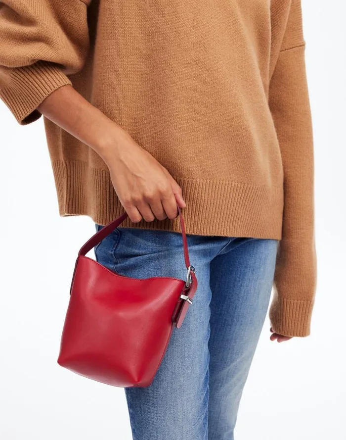 Women The Essential Micro Bucket Tote Bright Ember Madewell Bags