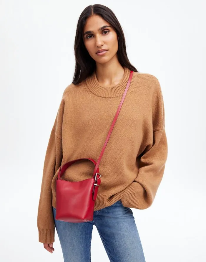 Women The Essential Micro Bucket Tote Bright Ember Madewell Bags