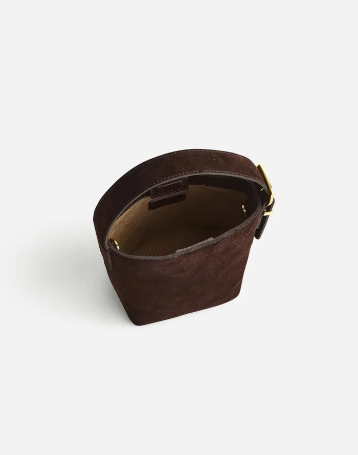 Women The Essential Micro Bucket Tote Dark Carob Madewell Bags