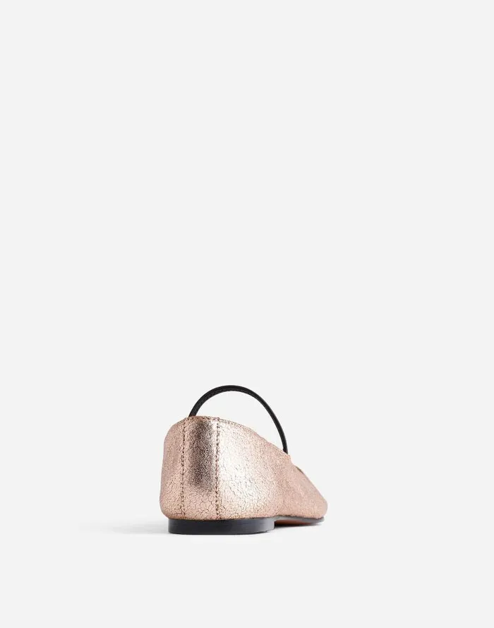 Women The Greta Ballet Flat Rose Gold Metallic Madewell Flats and Loafers