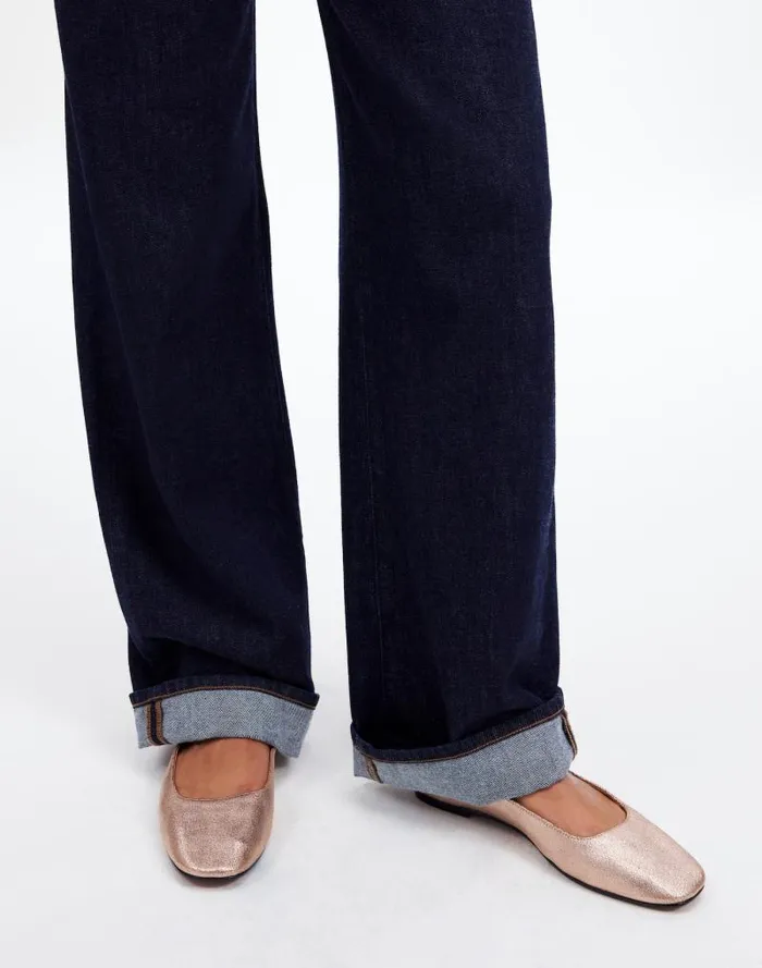 Women The Greta Ballet Flat Rose Gold Metallic Madewell Flats and Loafers