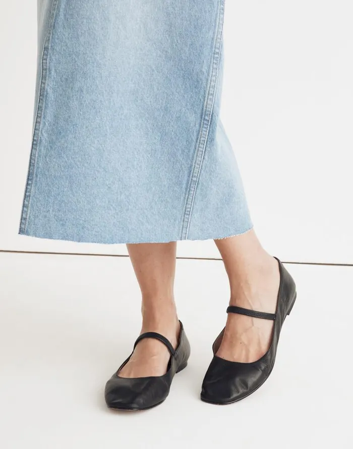 Women The Greta Ballet Flat True Black Madewell Flats and Loafers
