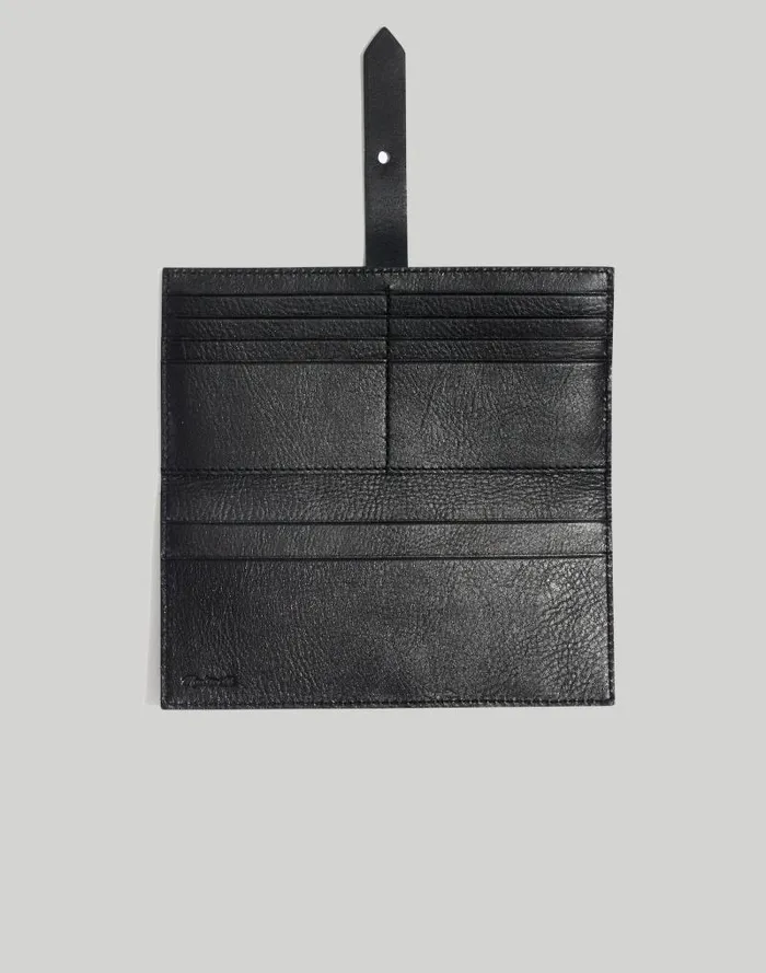 Women The Leather Post Wallet True Black Madewell Pouches and Wallets