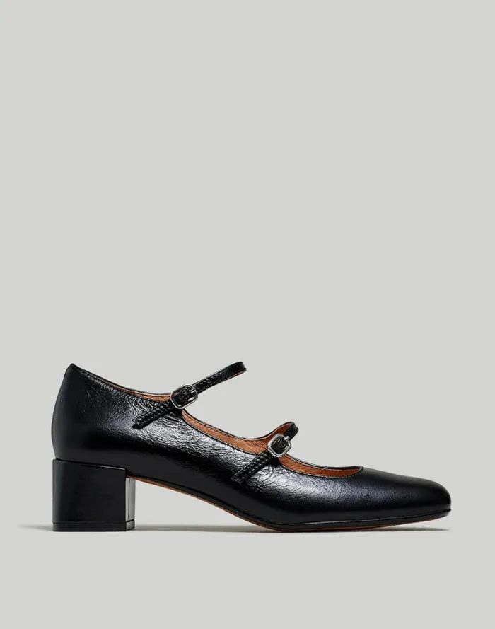 Women The Nettie Heeled Mary Jane True Black Madewell Heels