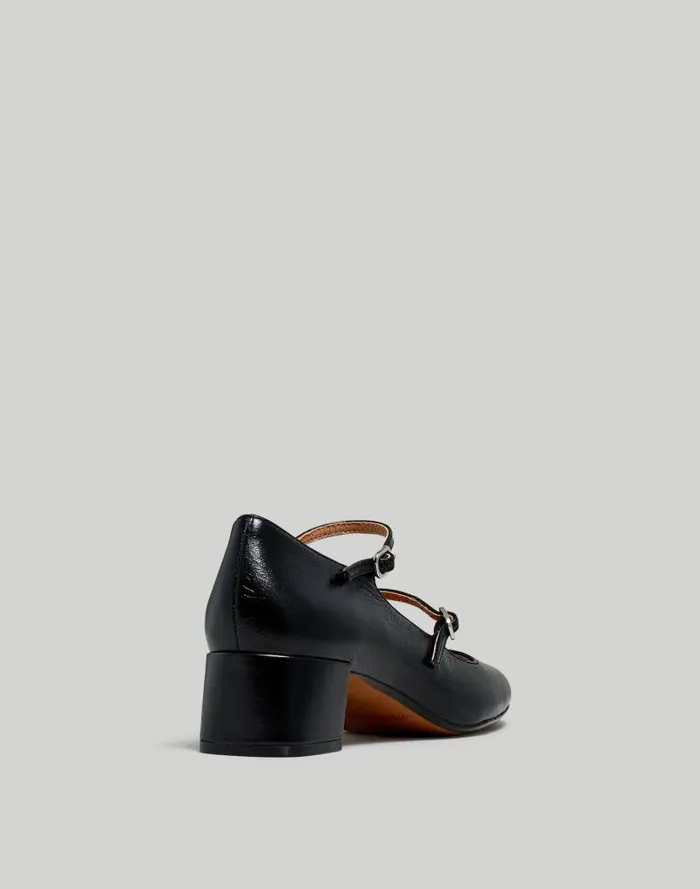 Women The Nettie Heeled Mary Jane True Black Madewell Heels