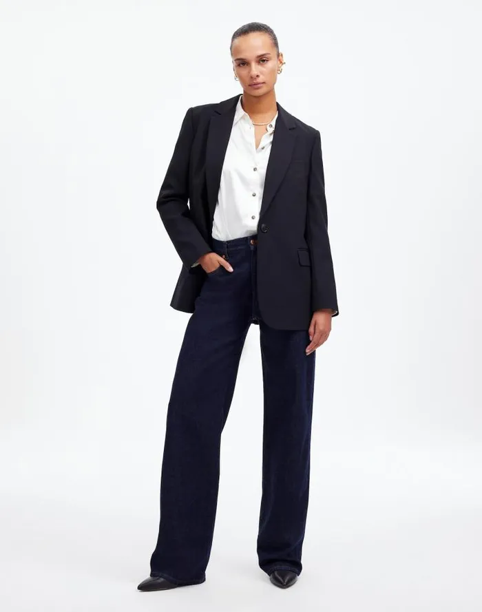 Women The Perfect Vintage WideLeg Jean Softdrape Denim Edition Rinse Wash Madewell Jeans