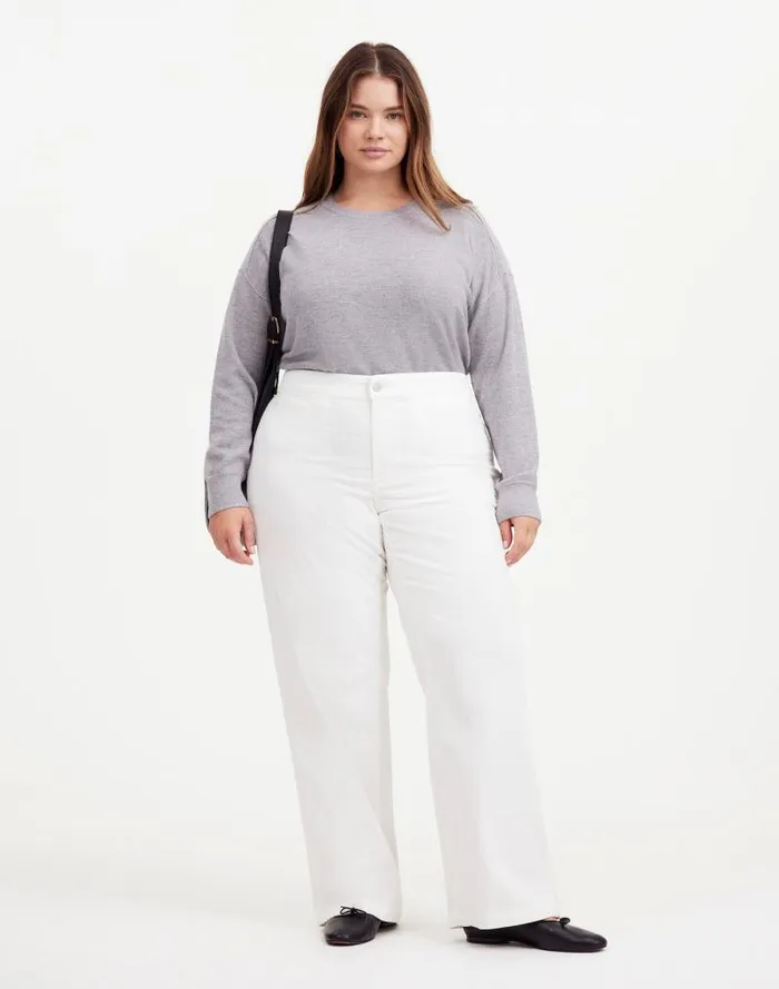Women The Plus Emmett WideLeg Pant In Corduroy Welt Pocket Edition Winter White Madewell Pants Women The Plus Emmett WideLeg Pant In Corduroy Welt Pocket Edition Winter White Madewell Pants