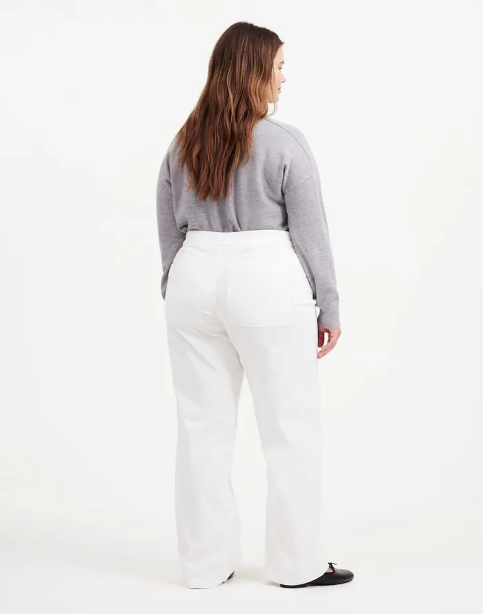 Women The Plus Emmett WideLeg Pant In Corduroy Welt Pocket Edition Winter White Madewell Pants