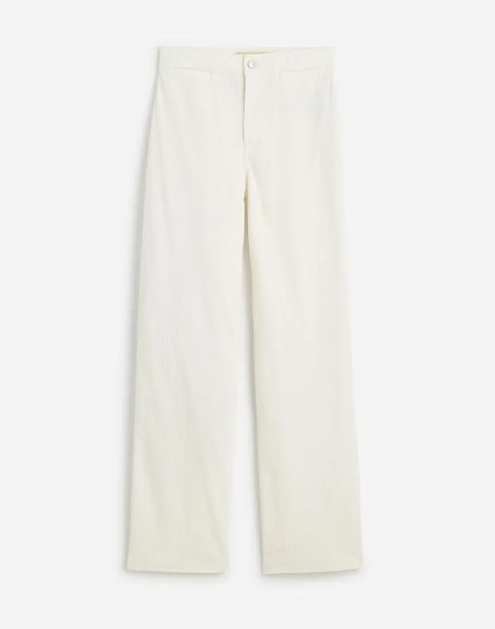 Women The Plus Emmett WideLeg Pant In Corduroy Welt Pocket Edition Winter White Madewell Pants