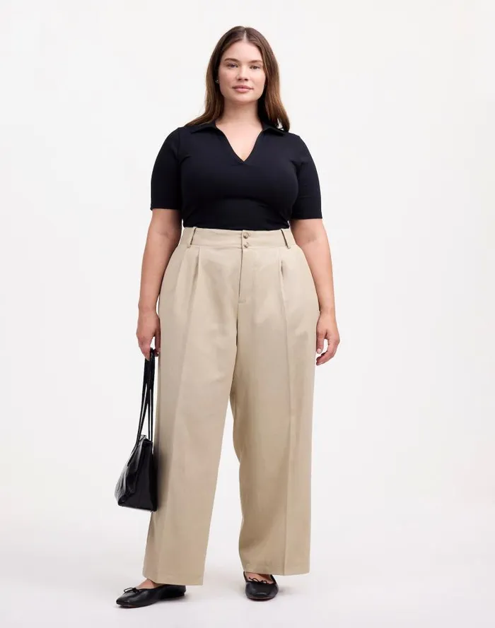 Women The Plus Harlow WideLeg Pant In Drapey Twill Vintage Khaki Madewell Pants Women The Plus Harlow WideLeg Pant In Drapey Twill Vintage Khaki Madewell Pants