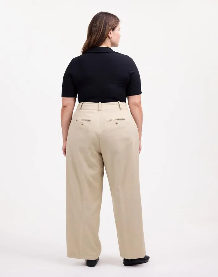 Women The Plus Harlow WideLeg Pant In Drapey Twill Vintage Khaki Madewell Pants