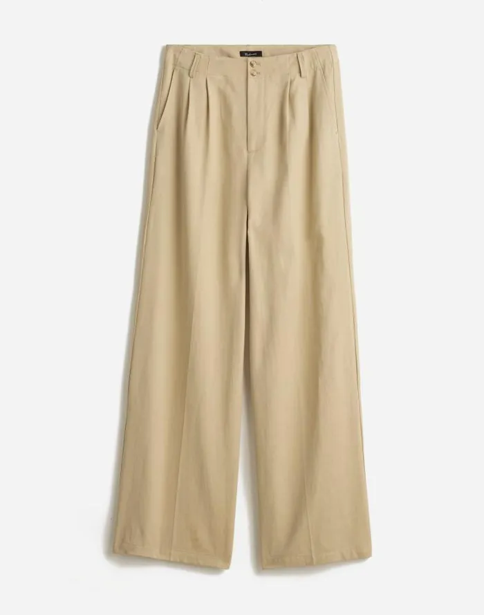 Women The Plus Harlow WideLeg Pant In Drapey Twill Vintage Khaki Madewell Pants