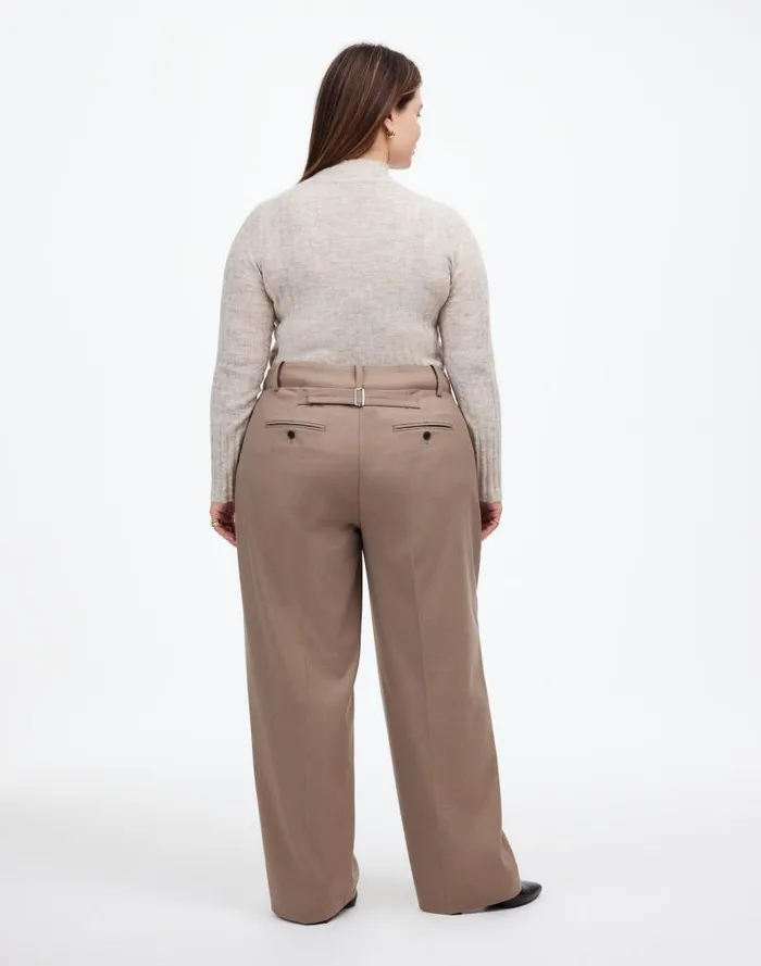 Women The Plus Harlow WideLeg Pant In Flannel Dark Oat Melange Madewell Pants