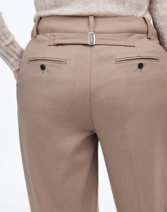 Women The Plus Harlow WideLeg Pant In Flannel Dark Oat Melange Madewell Pants