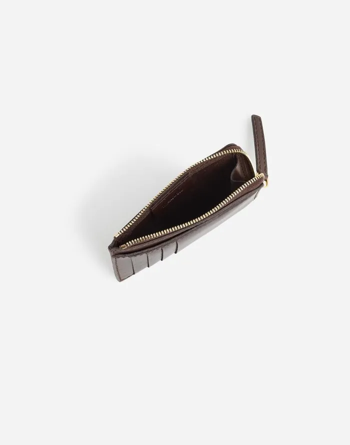Women The Zip Card Case Wallet Dark Carob Madewell Pouches and Wallets