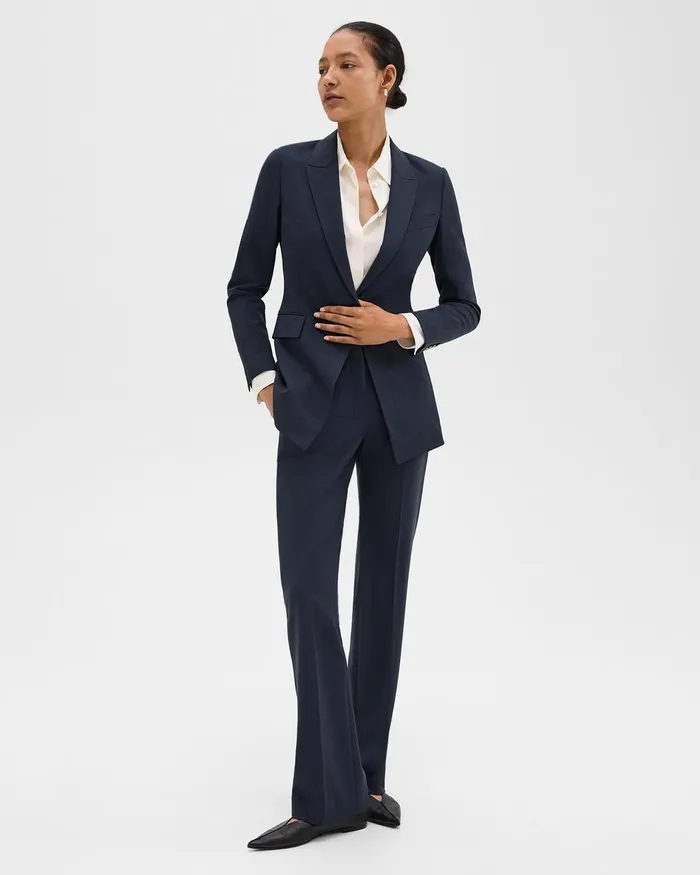 Women Theory Blazers Jackets Etiennette Blazer In Good Wool Nocturne Navy