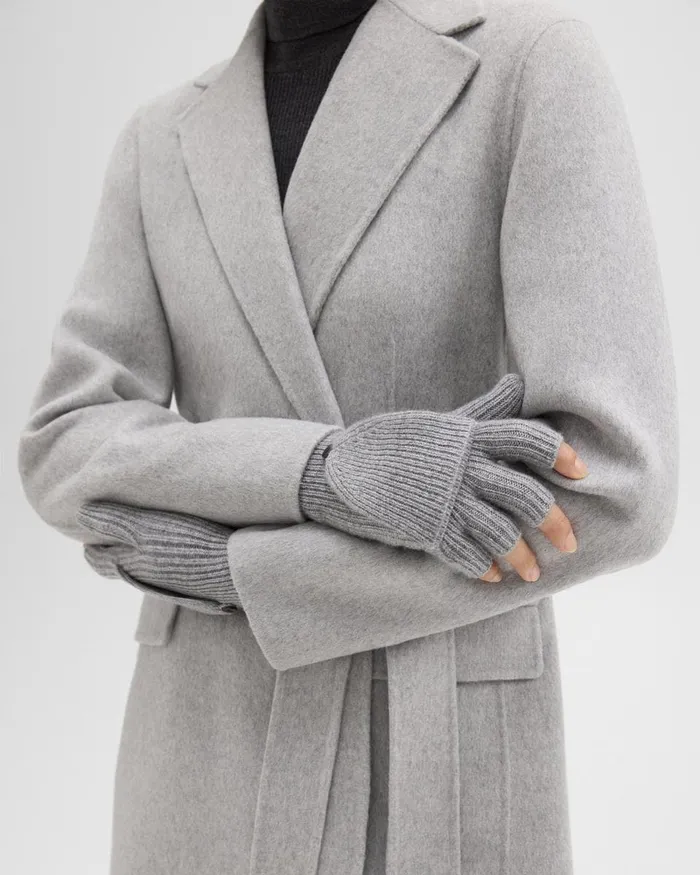 Women Theory Hats Gloves Scarves FoldBack Gloves In Cashmere Husky