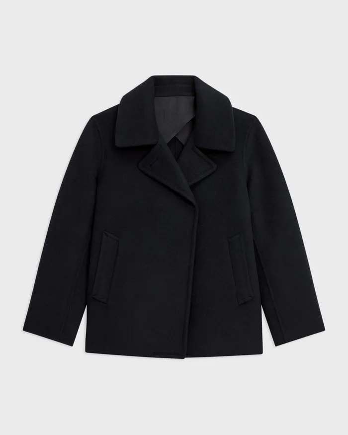 Women Theory Outerwear Peacoat In Recycled Wool Baltic
