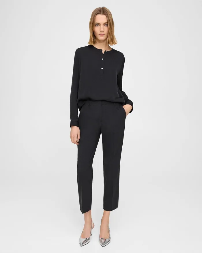 Women Theory Pants Treeca Pant In Stretch Wool Black