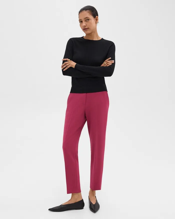 Women Theory Pants Treeca PullOn Pant In Admiral Crepe Deep Rose