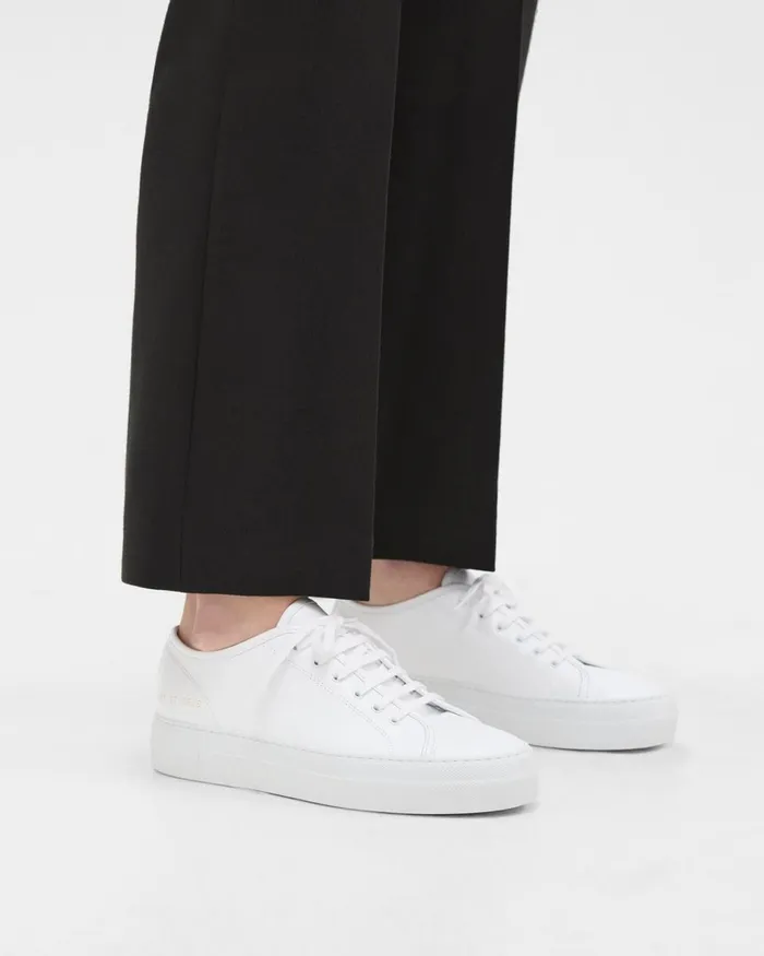 Women Theory Shoes Common Projects Tournament LowTop Super Platform Sneakers White Women Theory Shoes Common Projects Tournament LowTop Super Platform Sneakers White