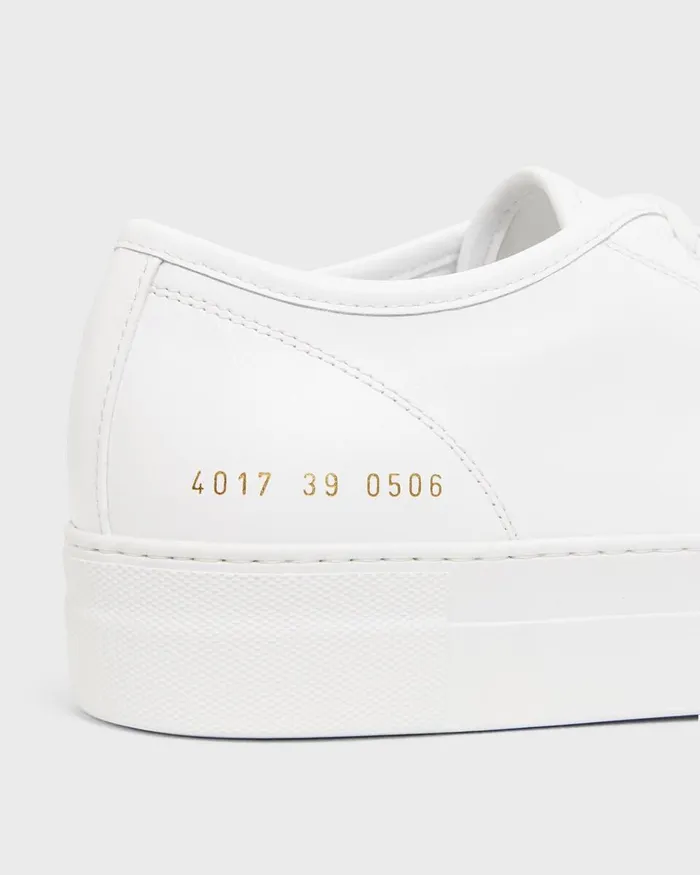 Women Theory Shoes Common Projects Tournament LowTop Super Platform Sneakers White
