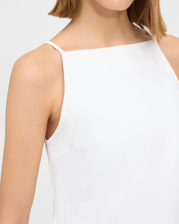 Women Theory TShirts Tank Tops Square Neck Tank Top In Precision Ponte White