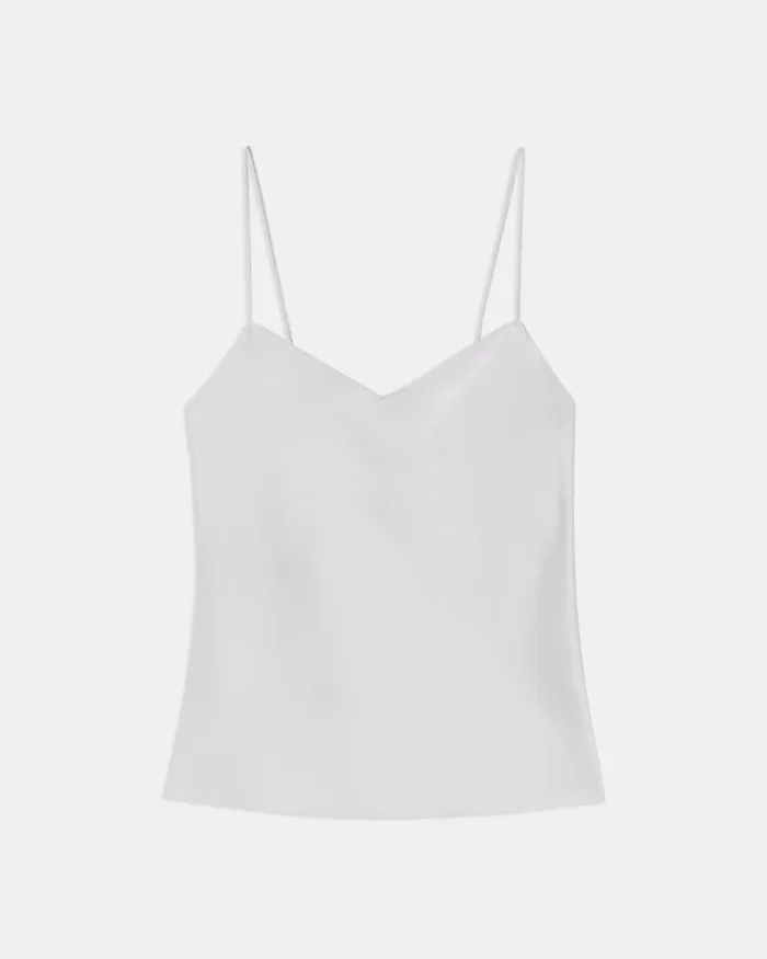 Women Theory Tops Draped Camisole In Satin Silver