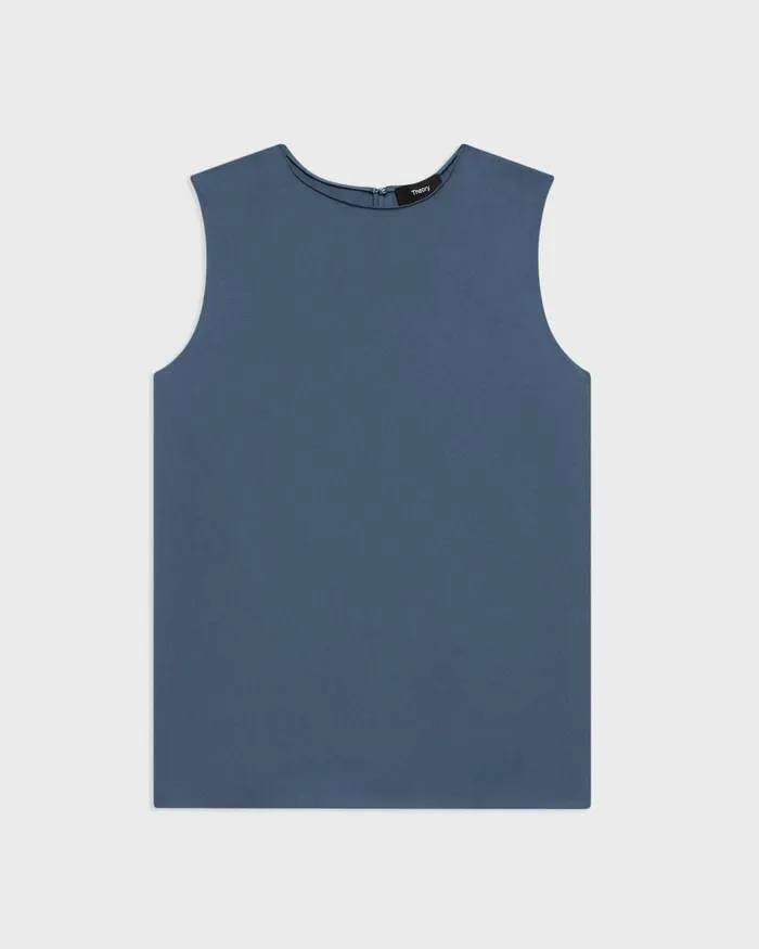 Women Theory Tops Shell Top In Silk Georgette Ash Blue