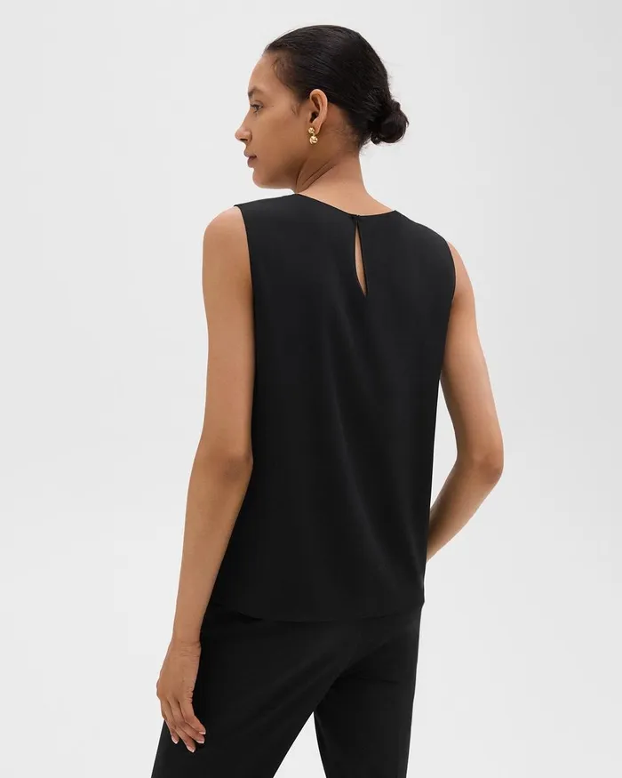 Women Theory Tops Shell Top In Silk Georgette Black