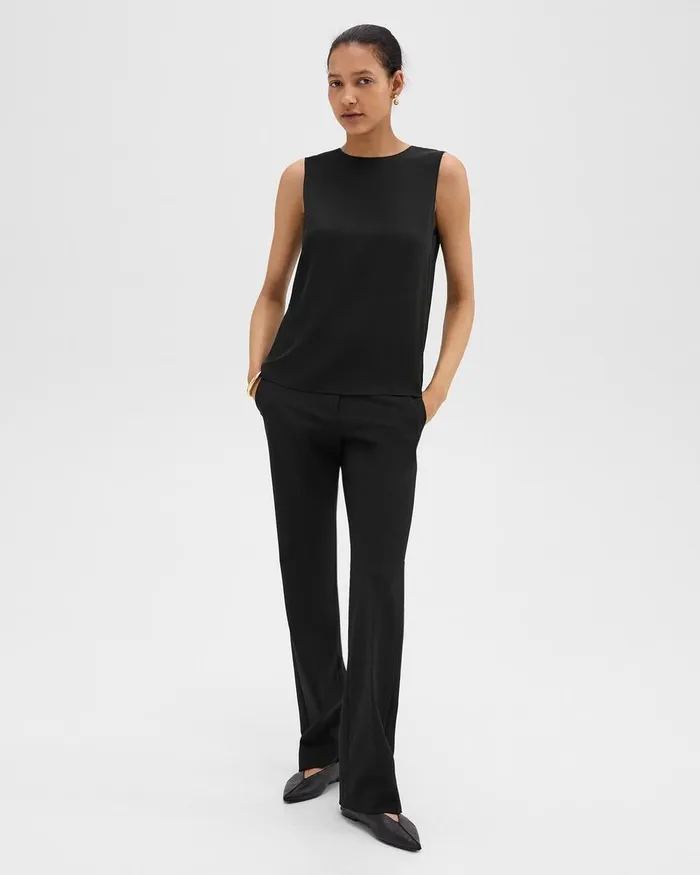 Women Theory Tops Shell Top In Silk Georgette Black