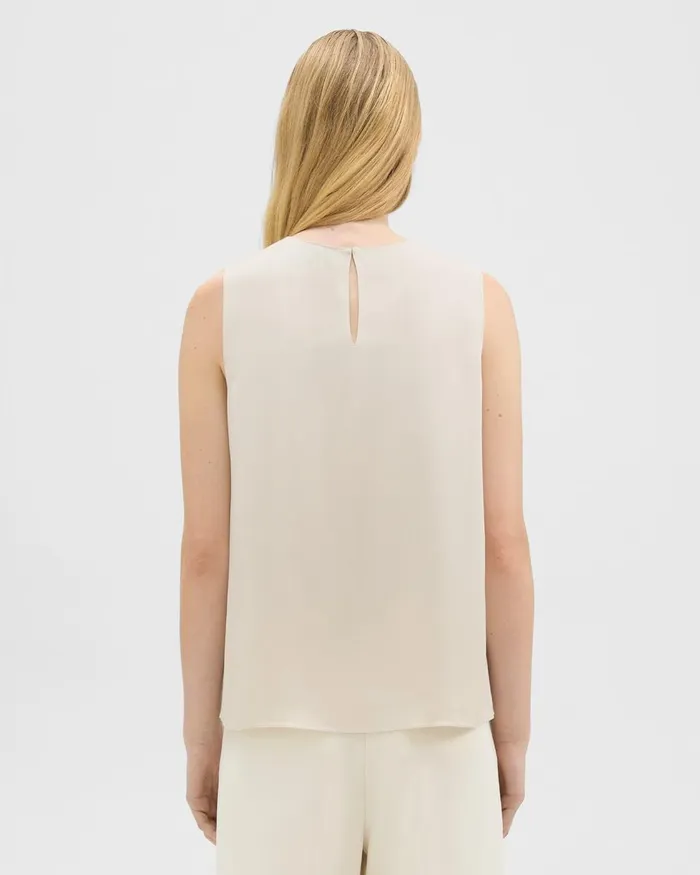 Women Theory Tops Shell Top In Silk Georgette Sand