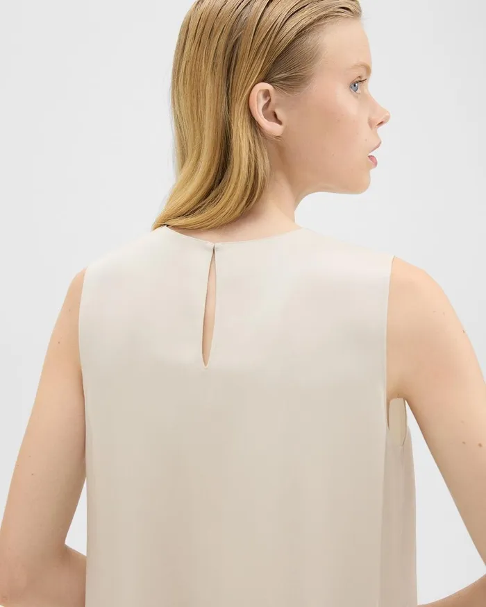Women Theory Tops Shell Top In Silk Georgette Sand
