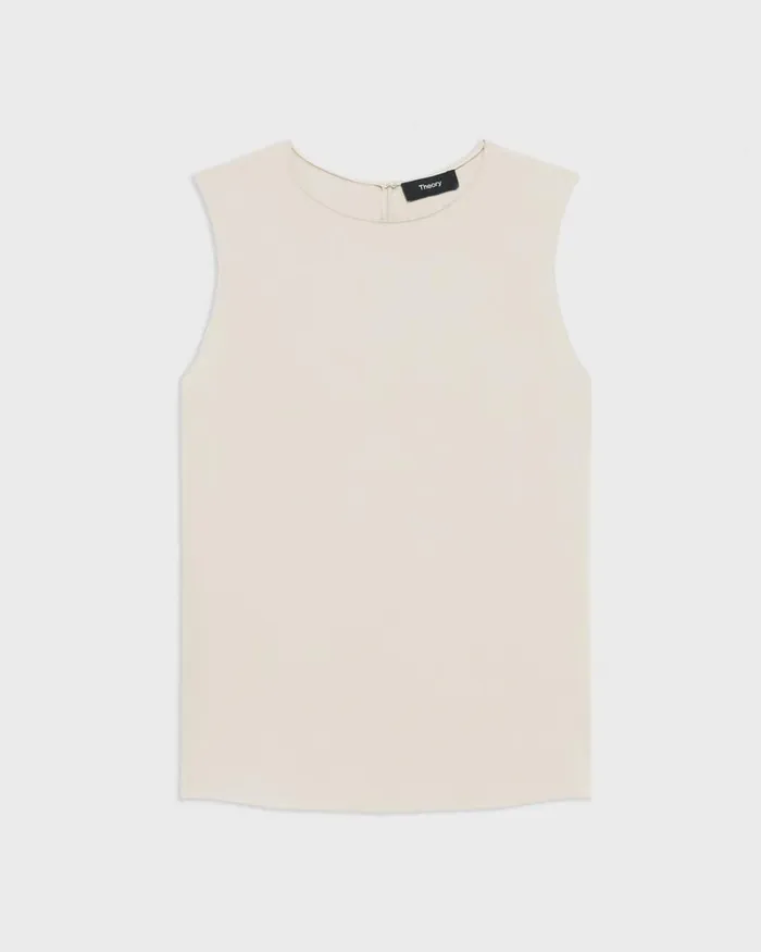 Women Theory Tops Shell Top In Silk Georgette Sand