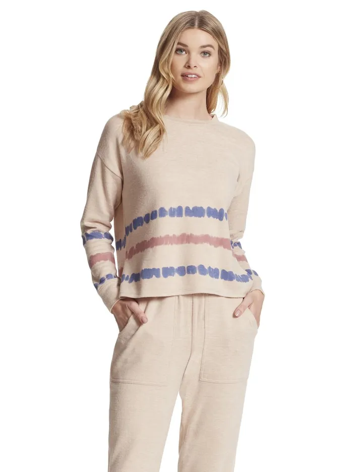 Women Tops Jessica Simpson Lisa Pullover In Earth Stripe Earth Stripe Print