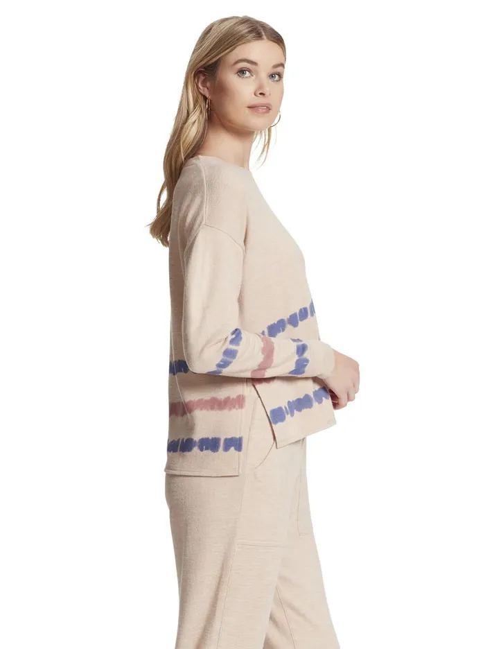 Women Tops Jessica Simpson Lisa Pullover In Earth Stripe Earth Stripe Print